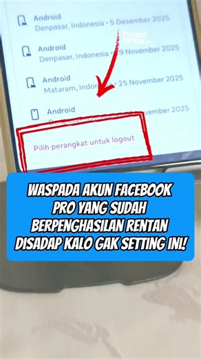 Waspada akun Facebook pro yang sudah berpenghasilan rentan disadap kalo gak setting ini! #trikandroid #tipsdantrik #tutorial #tutorialhp #android #facebook #trikfacebook