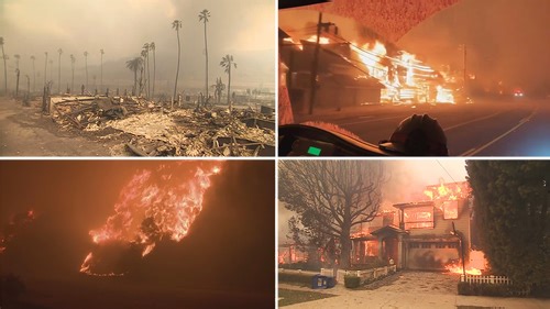LA forest fires escalate to catastrophic conditions
