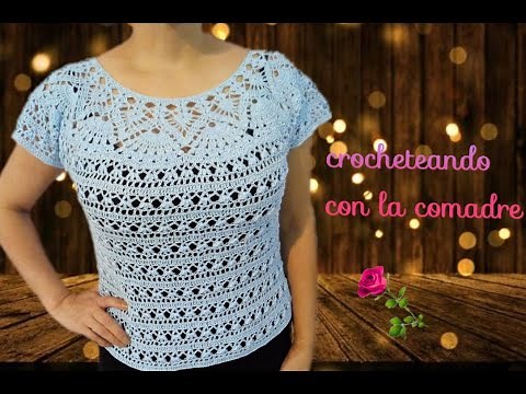 Tutorial Blusa Betty Facil y Rapido Parte #1 Crocheteando con la Comadre💖👠💄💋.