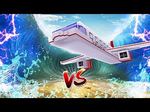 Minecraft - TSUNAMI VS AIRPLANE BASE CHALLENGE!