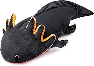 ZHONGXIN MADE Axolotl Stuffed Animal - Super Large 30Inch Black Axolotl Plush Toy, Realistic Cute Black Reptilian Toys Real Plushie Large Weighted, Unique Plush Gift Collection for Kids