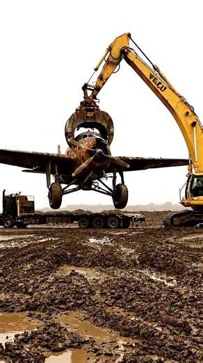 How They Lifted a Sunken Plane Out of the Field #machinery