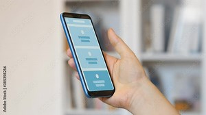 User testing mobile application wireframe. App development technology concept for startup. Using smartphone touch screen to navigate user interface layout.