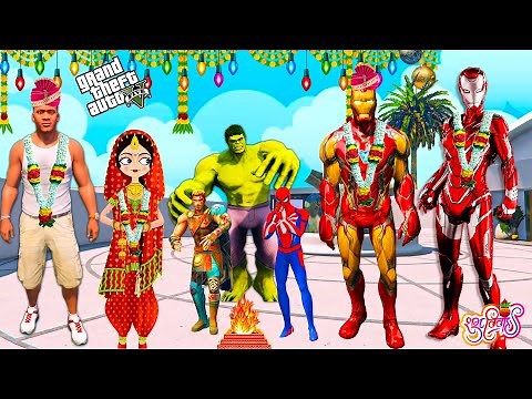 Franklin & Ironman Got Married GTA5 | Avengers Celebrating Franklin & Ironman Wedding GTA5 AVENGERS