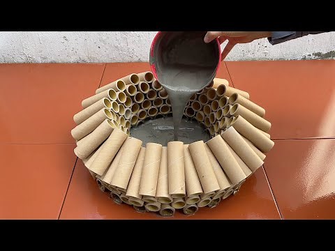 How To Make A Beautiful Waterfall Aquarium From Toilet Paper Rolls And Cement \For Your Garden