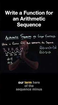 Write a Function for an Arithmetic Sequence | Explicit Formula Example