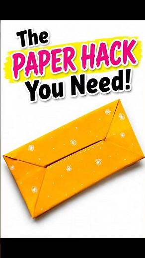DIY Paper Envelope ✉️ | No Glue, No Tape! Easy Paper Craft in 60 Seconds 🤯 #diy #papercraft #shorts