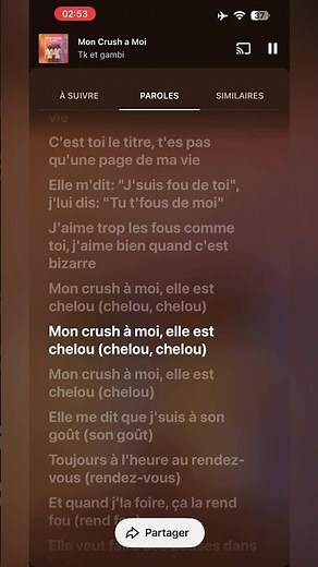Mon crush à moi [ Lyrics ]