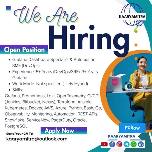 Grafana Dashboard Specialist & Automation SME (DevOps). CHECK DESCRIPTION FOR MORE DETAILS