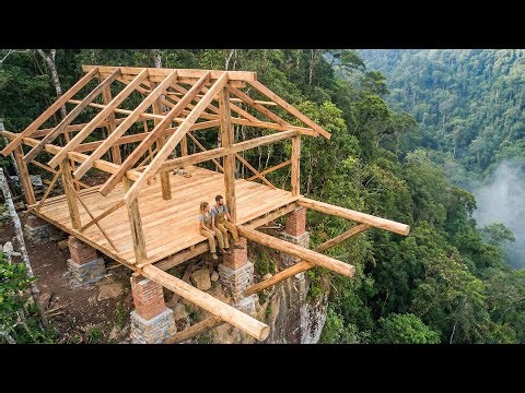 I Built a Wooden Cabin Hanging Over a Cliff — One Mistake and It’s Over