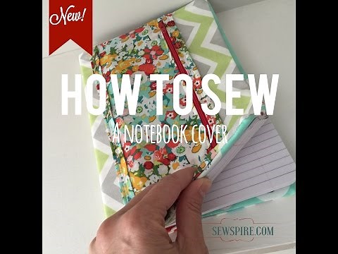 How to sew a notebook cover with zippered pocket by Sewspire