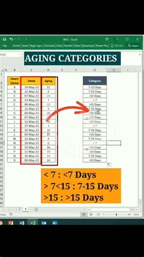 9.4K views · 359 reactions | Best ways of Showing Aging in excel • Aging in days in excel #agingformula #exceltips2024 #newinexcel #karandadya #Excel2024 #datavisualizationtips #exceldataentry #ExcelProductivity #ExcelForBeginners #excelformulasandfunctions #IFfunction #exceltips #exceltutorial #Excel | Karan Dadya | Facebook