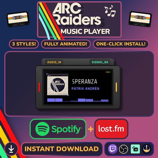 Arc Raiders Music Player | Spotify Streamelements Widget | Animated Tactical Sci-fi HUD - Etsy Canada