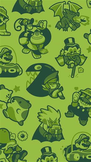 Andrew Kolb on Instagram: "All nine of my gameboy-inspired pieces for @iam8bit’s 20th anniversary show! I tried to highlight gameboy-specific elements like Mario’s submarine and Link’s chain chomp buddy. Also tried to bring in some less famous faves like Gargoyle’s Quest and Dracula Kid. I think Iam8bit still has a few left if you want your own but be warned they’re very small to mimic that tiny Gameboy screen. 💚✅🍏🧩✳️ #gameboy #supermarioland #linksawakening #kirbysdreamland #yoshiscookie #do