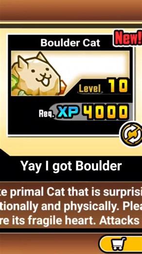 Yay I got boulder cat #battlecats