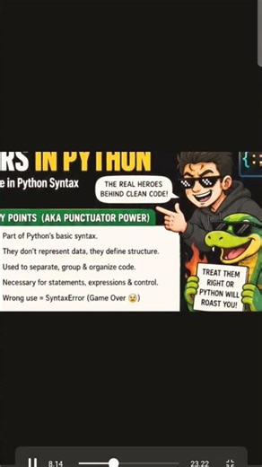 Punctuators (Token) Class 11 Computer Science with Python #computerscience #python #coding #shorts