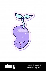 bobbing motion animation of sticker of a cute cartoon seed sprouting
