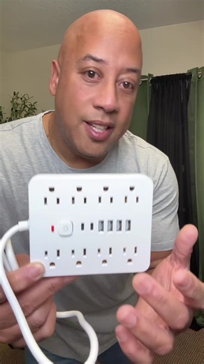 14-in-1 surge protector power strip. Clean desk. Everything powered. #DeskSetup #HomeOffice #WorkspaceHacks #SurgeProtector #powerstrip