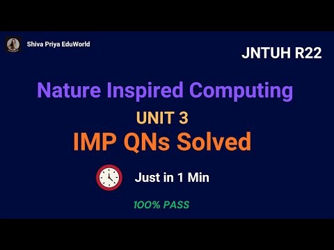 Nature Inspired Computing | UNIT–3 Complete Important Questions | Evolutionary Computing | JNTUH R22