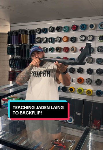 Teaching Jaden Laing How to Backflip on a Scooter