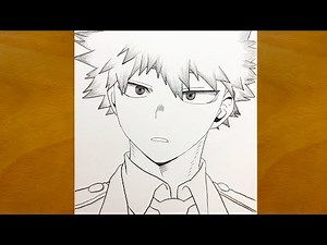 How to Draw Bakugo from My Hero Academia | Anime Sketch Process Step by Step