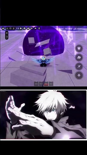 Gojo hollow purple TSB VS Anime #tsb #roblox #anime #viral
