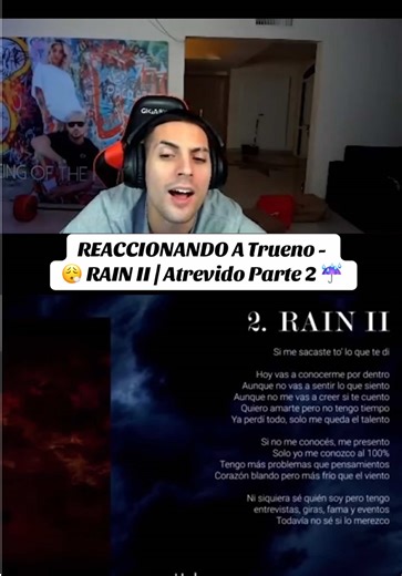 REACCIONANDO A Trueno - 😮‍💨 RAIN II | Atrevido Parte 2 ☔️ #coscu #trueno #rain #reaction #fyp