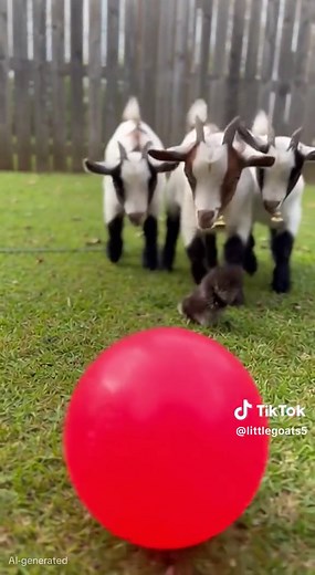 Adorable Baby Goats Playing With a Ball