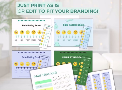 Editable Pain Scale Chart: Visual Analog, Child & Adult (canva) - Etsy