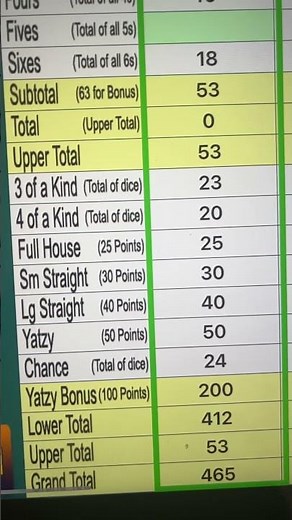 Playing Yahtzee part three