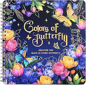 Women's Coloring Book 30 Pages Butterfly & Flower Pattern Coloring Books for Adults to Relax and Relieve Anxiety, Gift for Mother's Day, Birthdays, Christmas, Anniversaries