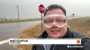 Storm chaser Mike Scantlin reports from the eyewall of Tropical Storm Harold in Kennedy County, Texas. | AccuWeather