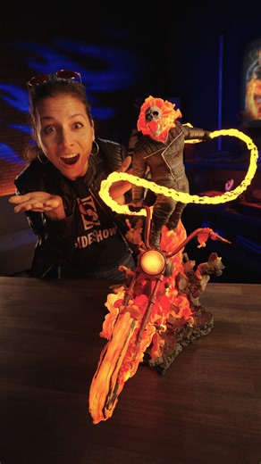 Sideshow on Instagram: ""Prepare to know the true meaning of hell!” We're unboxing the Ghost Rider Premium Format™ Figure (Classic Variant) by Sideshow. This fully sculpted statue is available for pre-order NOW! Link in bio. Features of the Ghost Rider Premium Format™ Figure (Classic Variant) by Sideshow: •All-encompassing light-up feature that illuminates the hellfire sculpture from Ghost Rider's head to the base of his bike. •Height: 20.5" (52 cm) •Width: 14" (36 cm) •Depth: 24" (61 cm) •Weigh
