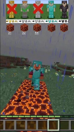 Magma Block Hit Vs Armour Protection In Minecraft