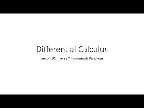 Lesson10 Inverse Trigonometric Functions