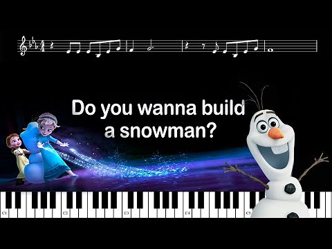 Do you wanna build a snowman? - Frozen HD | Karaoke, guide instrumental, sheet music, piano tutorial