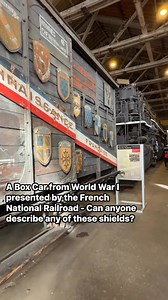 A Box Car from World War I presented by the French National Railroad - Can anyone describe any of these shields? #boxcar #france #worldwari | Big Trains
