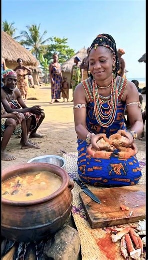 Oron Tribe Giant Crab Feast! 🦀🔥#tribalfood #triballife #shorts