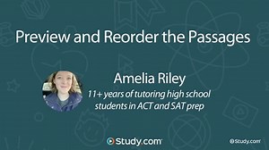 Preview and Reorder the Passages | Study.com ACT Reading Test Prep
