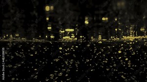Soda bubbles abstract background. Soda bubbles splashing up to water boder line. showing reflect of water bubbles between border line. Represent freshness of carbonated drinks. Fast and Slow motion.