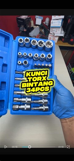 Kerjaan bongkar pasang jadi lebih rapi dan cepat kalau pakai alat yang tepat. Kunci Torx Bintang 34 PCS ini hadir dengan bahan chrome vanadium yang kuat, lengkap berbagai ukuran, dan tersusun rapi di dalam box kokoh, cocok untuk kebutuhan otomotif sampai perabot rumah tanpa ribet ganti-ganti alat. #kuncitorx #perkakasbengkel #alatotomotif #toolkitlengkap #fyp