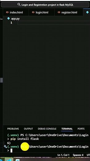 how to install flask in vs code