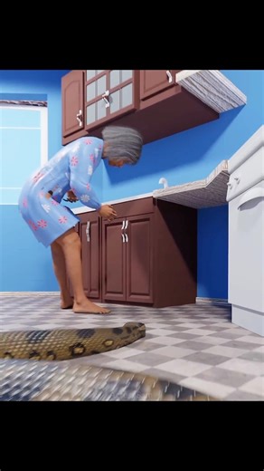 18-Foot Python Found in Woman’s Kitchen 😱 #shortsfeed