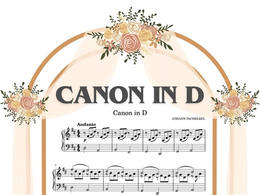 Canon in D Piano Sheet Music by Pachelbel (digital Download) - Etsy