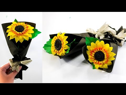 How to make Paper Sunflower | DIY Sunflower Bouquet
