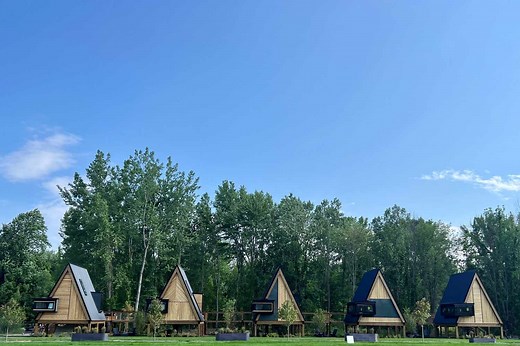 These New Tree Houses in New York’s Finger Lakes Are Perfect for Winter — With Private Hot Tubs, a Sauna, and Cozy Interiors