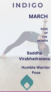 March Pose of the Month: Humble Warrior (Baddha Virabhadrasana) Ground down, rise up, and bow in. This month, we’re focusing on Humble Warrior, a pose that builds strength, stability, and surrender all in one. Start in Warrior One, anchoring through your back heel and lifting your chest. From here, interlace your fingers behind your back, broaden through your collarbones, and gently bow forward, bringing your torso inside your front leg. Let this posture be a reminder—true strength comes with hu
