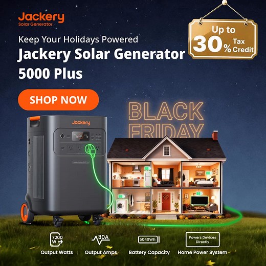 The Explorer 5000 Plus Portable Power Station is part of the Jackery Black Friday deal on now: save up to $2300 — the lowest price of 2025. 💰⚡️ With 5–60kWh expandable capacity and dual voltage, it's ready to power everything and comes with a massive discount. 🔋 | Jackery