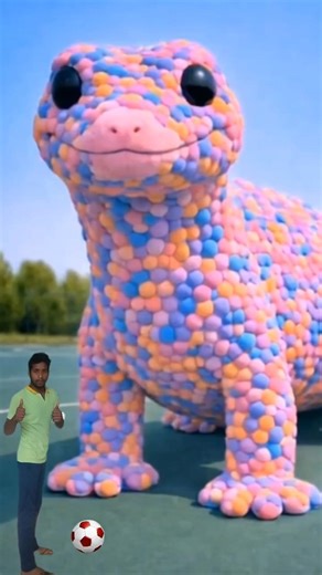 “Giant Cute Pom-Pom Lizard Came to Life! 🦎✨ | AI Generated Fantasy Creature” #shorts #shortvideo