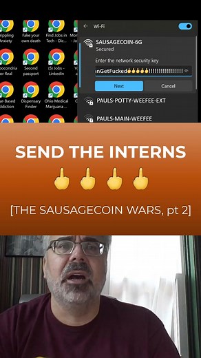 Leon's mission to SausageCoin took a dark turn. SEND THE INTERNS! #internship #officehumor #blockchain #crypto #pork #chexmix #nickelback #fyp